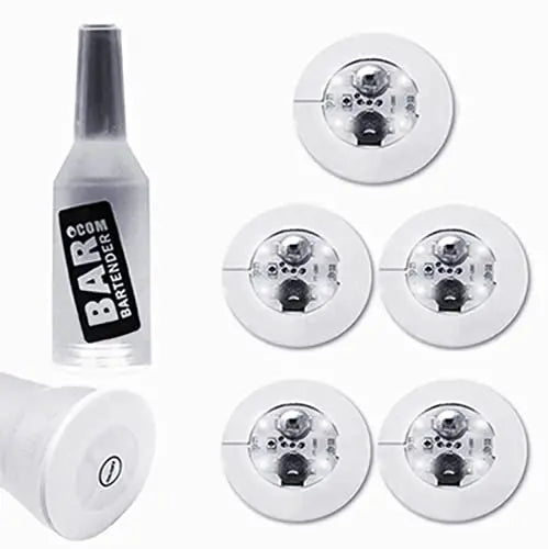 5pcs Set LED Luminous Coasters Light Up Glass Drinking Bottle Cup Mat for Parties Weddings Bar Christmas Home Pub Leedoar