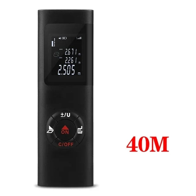 60M/40M Mini Smart Laser Distance Meter Measure Infrared Rangefinder USB Rechargeable Portable Handheld Laser Range Finder Tools Leedoar