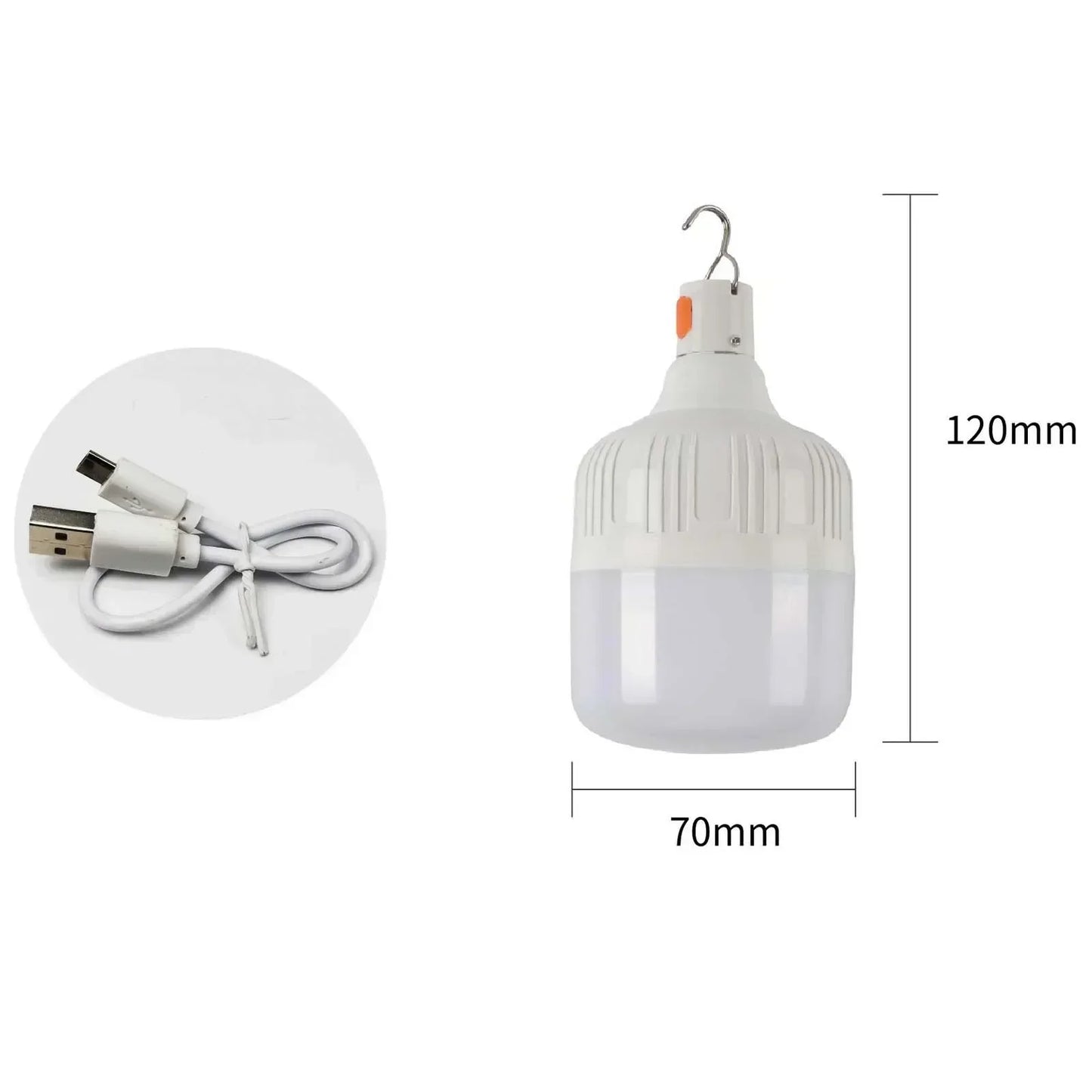 60W Emergency Light Outdoor Camping Supplies Edc Outdoor USB Rechargeable LED Light Bulb Lantern Hiking Sports Entertainment Leedoar
