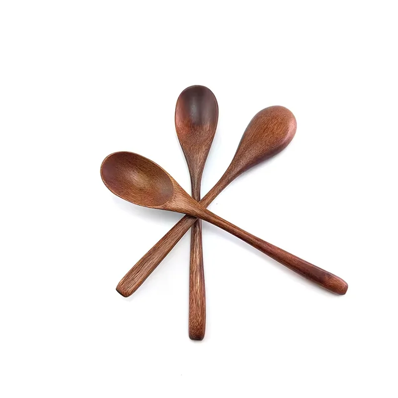 6Pcs Kitchen Utensils Wooden Cutlery Phoebe Zhenan Wood Spoon Dinner Dessert Soup Serving Spoons Leedoar