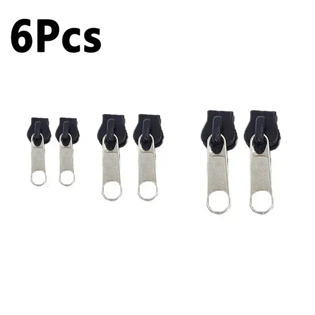 6pcs Instant Zipper Universal Instant Fix Repair Kit Replacement Zip Slider Teeth Multifunctional Clothing Replacement Zipper Leedoar