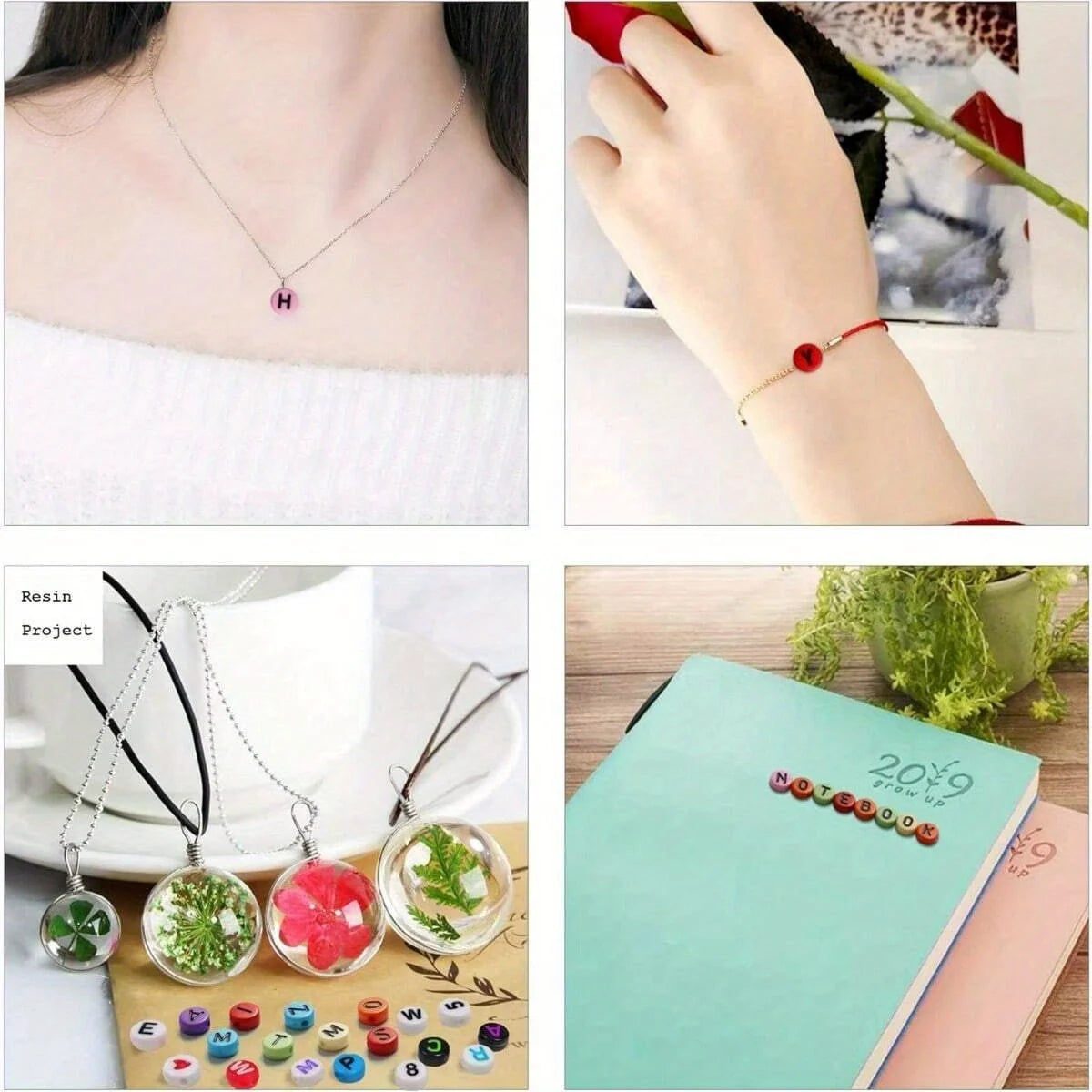 700pcs 7 Colors Round Letter Beads Acrylic Alphabet Number Beads (7x4mm) for Jewelry Making DIY Necklace Bracelet Leedoar