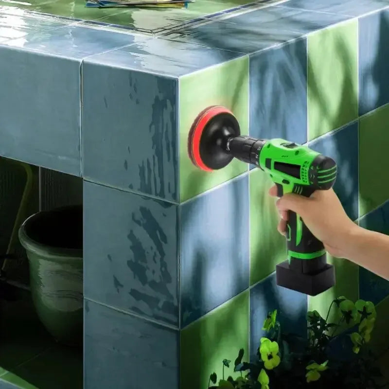 8pcs Power Brush Tile Scrubber for Effortless Cleaning of Bathroom Floor and Tub - Includes Scouring Pads for Complete Polishing Leedoar