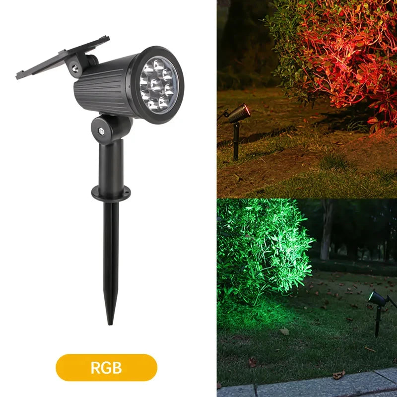 9 LED Solar Spotlights,Outdoor IP65 Waterproof,Spot Lights,Brightness Adjustable for Garden Backyard Driveway Patio Law Decor Leedoar