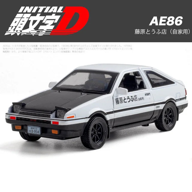 AE86 Alloy Car Models Toys 1/32 Initial D Metal Diecast Initial D Exquisite Workmanship Car With Pull Back Toys Gifts for Boy Leedoar