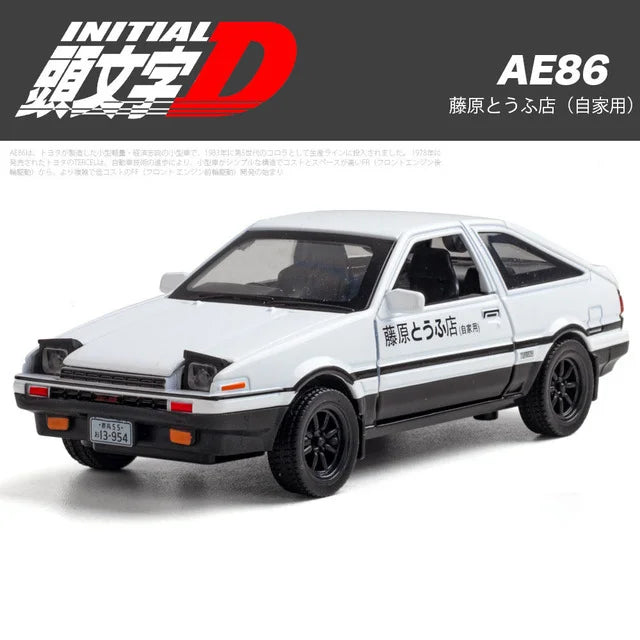 AE86 Alloy Car Models Toys 1/32 Initial D Metal Diecast Initial D Exquisite Workmanship Car With Pull Back Toys Gifts for Boy Leedoar