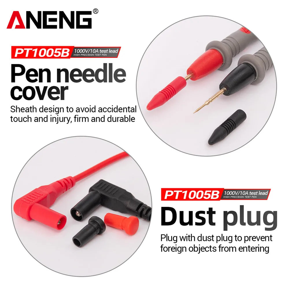 ANENG PT1005B Digital Multimeter 1000V 10A Universal Needle Tip Probe Test Leads Multi Meter Tester Lead Probe Wire Pen Cable Leedoar