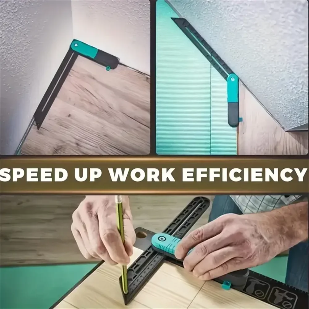 Adjustable Angle Ruler Irregular Multi-Function Scale T-Shaped Bevel Gauge Tool For Woodworking DIY Measurement Leedoar