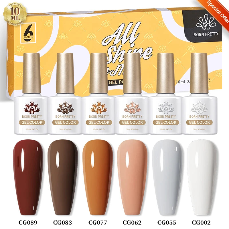 BORN PRETTY 10ML Sea Blue Cat Magnetic Gel Polish Set 6 Bottles Sparking Silver Snowlight Effect Semi Permanent Soak Off UV Gel Leedoar