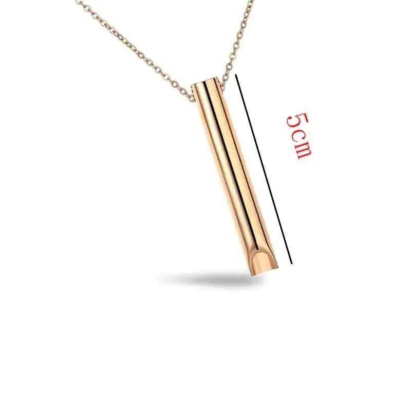 Breathing Necklace For Anxiety & Stress Regulate Meditation And Positive Thinking Pendant Stainless Steel Vacuum Plated Necklace Leedoar