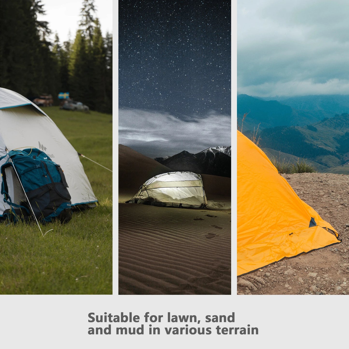 Camping Tent Stakes 6Pcs Canopy Tent Pegs 28cm Stainless Steel Garden Ground Nail beach Awnings Hammock Trampoline Accessories Leedoar