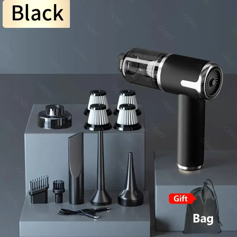 Car Vacuum Cleaner 120000PA Mini Hand held Portable Wireless Cleaner for Home Appliance Powerful Cleaning Machine Car Cleaner Leedoar