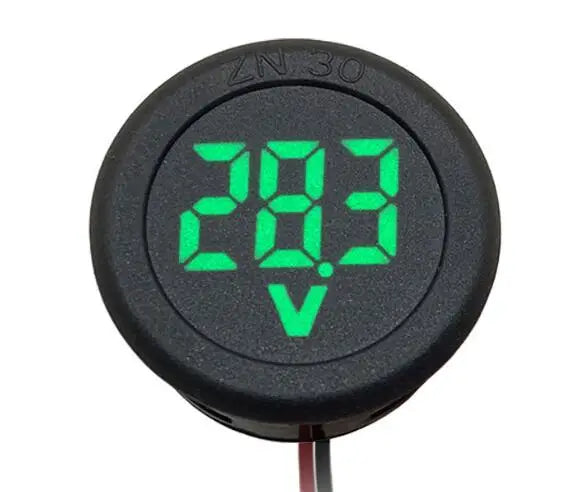 Car Voltmeter DC 4-100V LED Digital Display Round Two Wire Panel Voltage Meter Leedoar