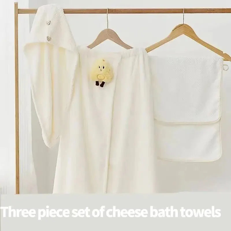 Cartoon Bath Skirt Household Non-Linting Large Towel Absorbent Quick-Drying Wearable Wrap Bathrobe Cute Bath Towel Female Leedoar