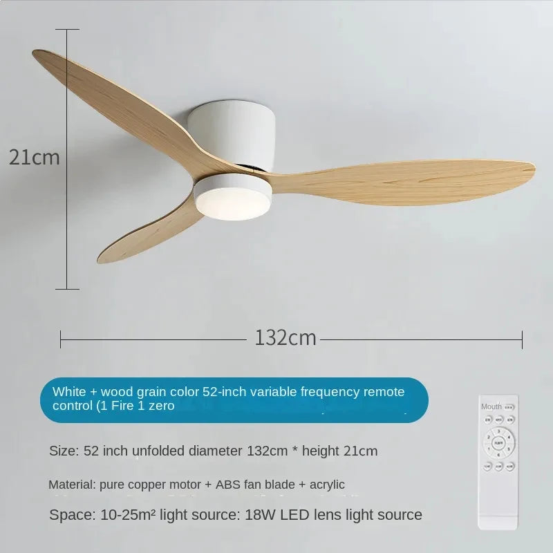 Ceiling Mounted FanLight Intelligent Ceiling FanLamp Bedroom Restaurant Household Lowfioor Electric Fan CeilingLamp Nordic Style Leedoar