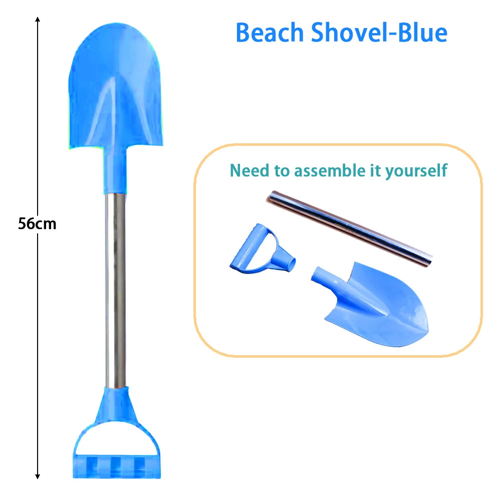 Children Beach Shovel 56cm Stainless Steel Pointed Shovel Toy Sand Snow Thickened Play House Beach Shovel Outdoor Toys Kids Gift Leedoar