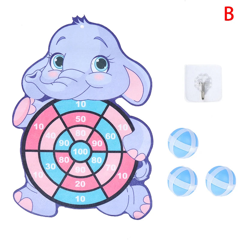 Children Cartoon Animal Dart Board Sticky Ball Educational Toy Dinosaur Birthday Party Decor Funny Gift for Kids Baby Shower Leedoar