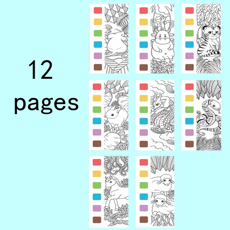 Children's Watercolor Painting Book, Children's Graffiti Picture Coloring Drawing Toys for Thanksgiving, Easter, Christmas gifts Leedoar