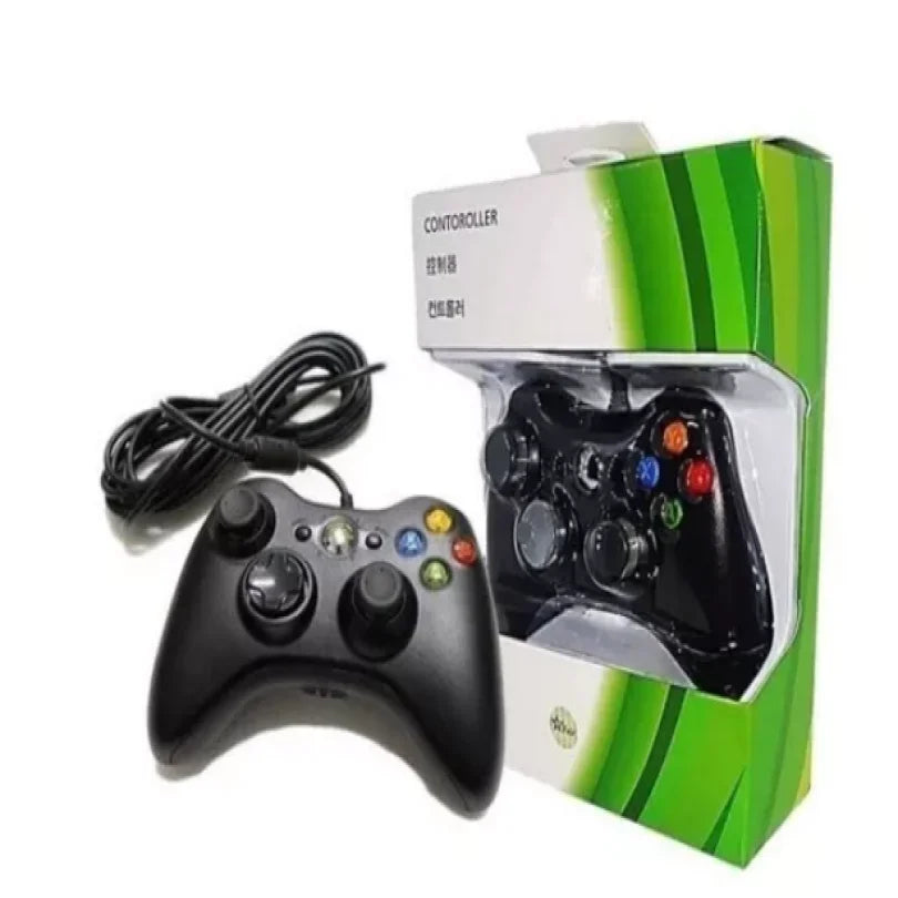 Controle Com Fio Compatível Para Xbox 360 Pc 2 Em 1 Leedoar