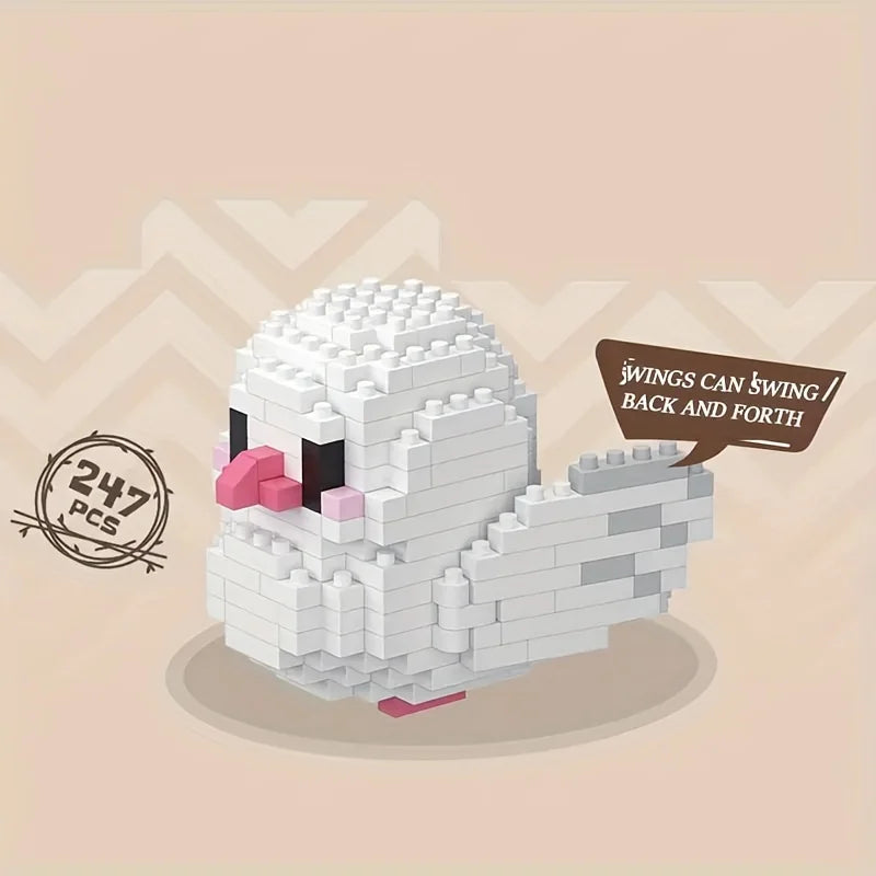 Creative DIY Cartoon Cute Birds, Parrots, Sparrows, Animal Building Blocks, Bird Assembly Model Toys, Home Decoration Gifts Leedoar