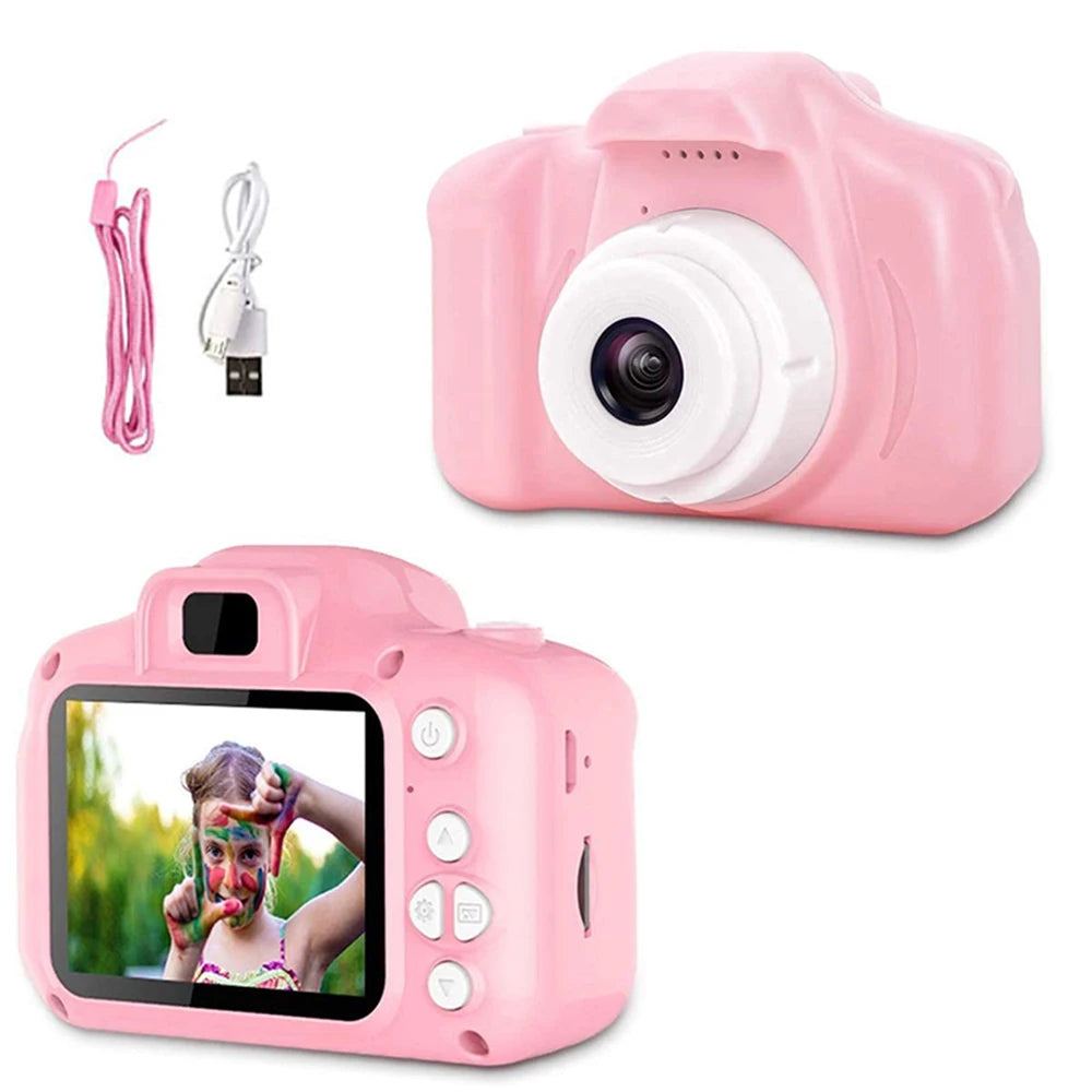 Cute Kids Camera 2 inch Color Display Kids Educational Toys Kids Baby Birthday Gift Digital Camera 1080P Camcorder With Gift Leedoar