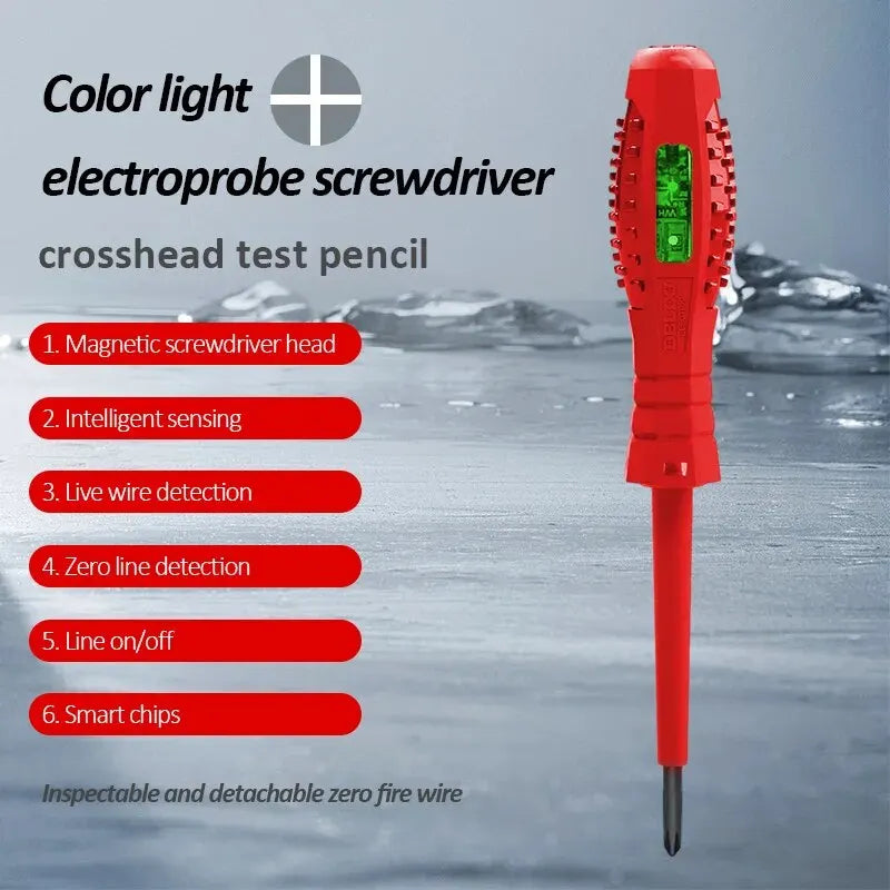 DELIXI ELECTRIC Test Pencil Voltage Non-contact Induction TestDetector Electrician Flat Screwdriver VoltmeterDetectingtheCircuit Leedoar