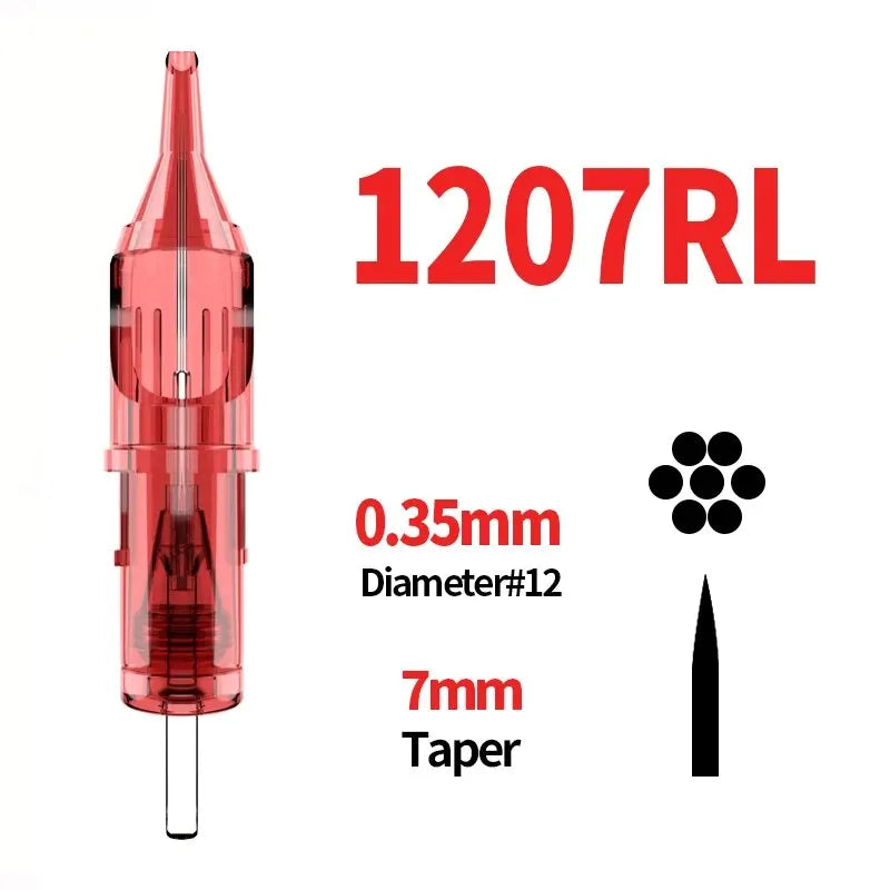 DRAGONFIRE Disposable Tattoo Needle RL CM Makeup Permanent 10PCS With Membrane Safe Cartridges Tattoo Cartridge Needles For Art Leedoar