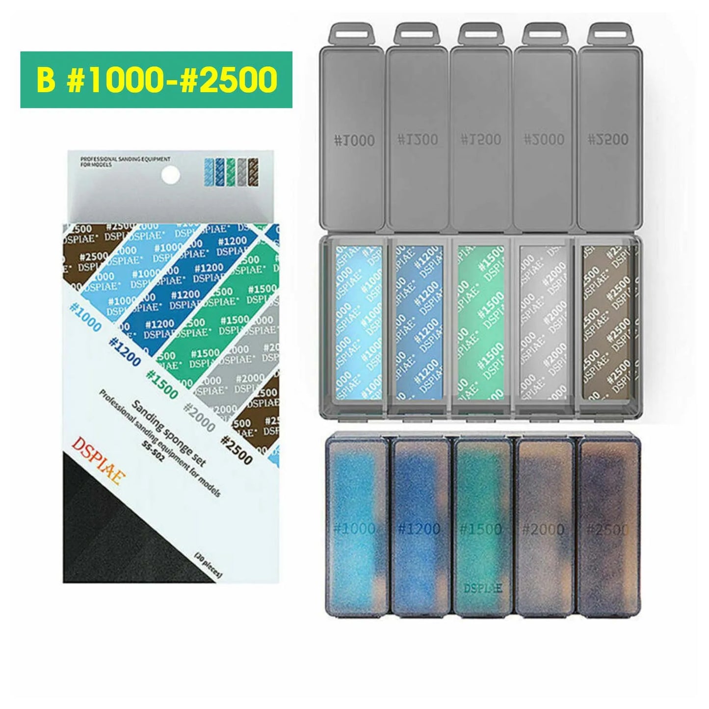 DSPIAE Sanding Sponge Set For GK Military Model Combo Arc Grinding Polishing Sandpaper Making Tool Kit Sanding Paper Leedoar