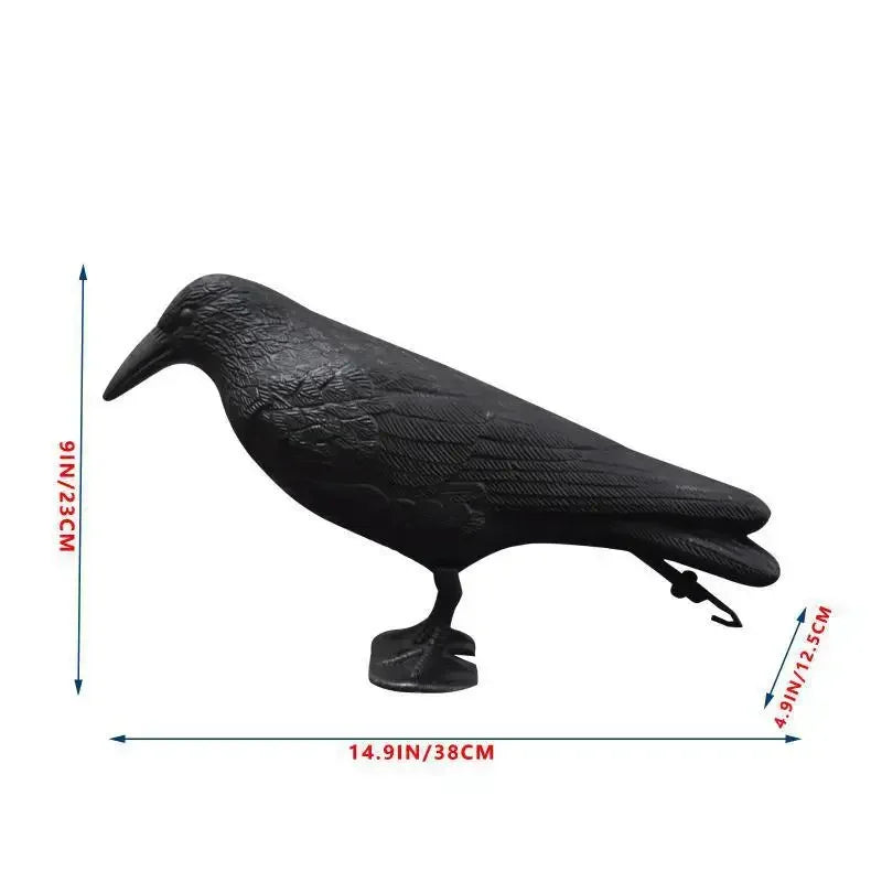 Decoracion Jardin ExteriorSimulation Black Crow Raven Bird Repellent Pest Control Pigeon Repellent Garden Decoration Outdoor Leedoar