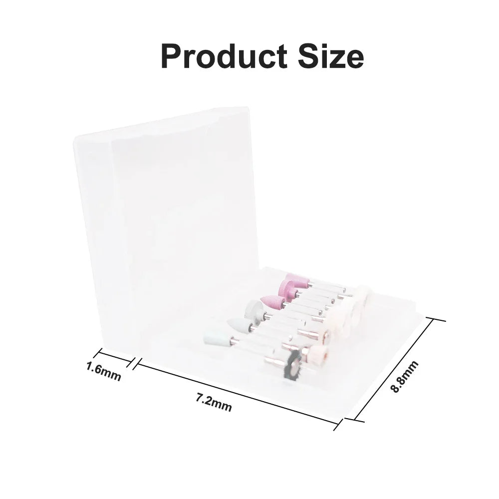 Denspay Dental 12pcs/box Composite Polishing Kit RA 2.35mm for Low Speed Hanpiece Porcelain Natural Teeth Nail Polishing Leedoar