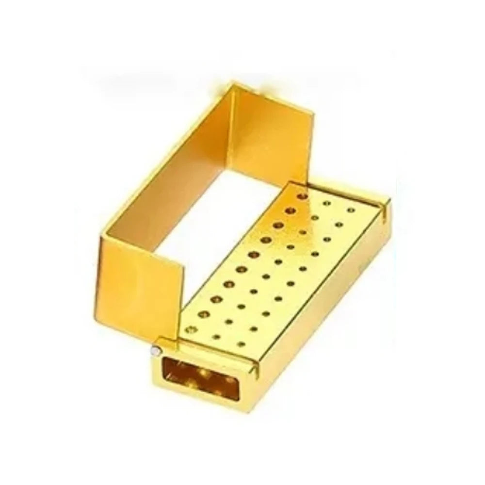 Dental Burs Drill Disinfection Block FG Bur Sterilization Holder Autoclavable Aluminium 30 Holes Dentistry Materials Leedoar