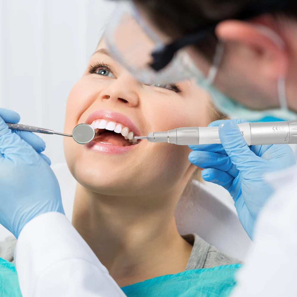 Dental Slow Low Speed Handpiece Straight Contra Angle Fit For Air Turbine Dental Lab Equipment 2/4Hole Micromotor Polishing Tool Leedoar