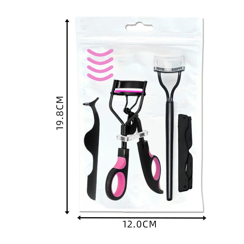 Dual Color Handle Curling Eyelash Clip Artificial Eyelash Assistant Eyebrow Trimmer Steel Needle Portable Leedoar