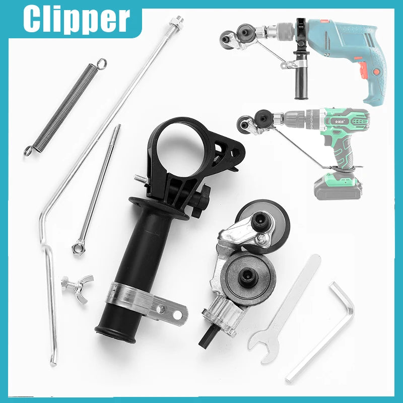 Electric Drill Convert Shears Plate Cutter Metal Sheet Cutter Tool Free Cutting Tool Nibbler Sheet Metal Cut Electric Scissor Leedoar
