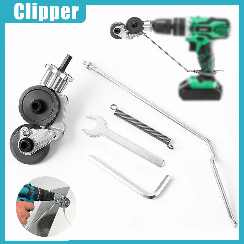 Electric Drill Convert Shears Plate Cutter Metal Sheet Cutter Tool Free Cutting Tool Nibbler Sheet Metal Cut Electric Scissor Leedoar