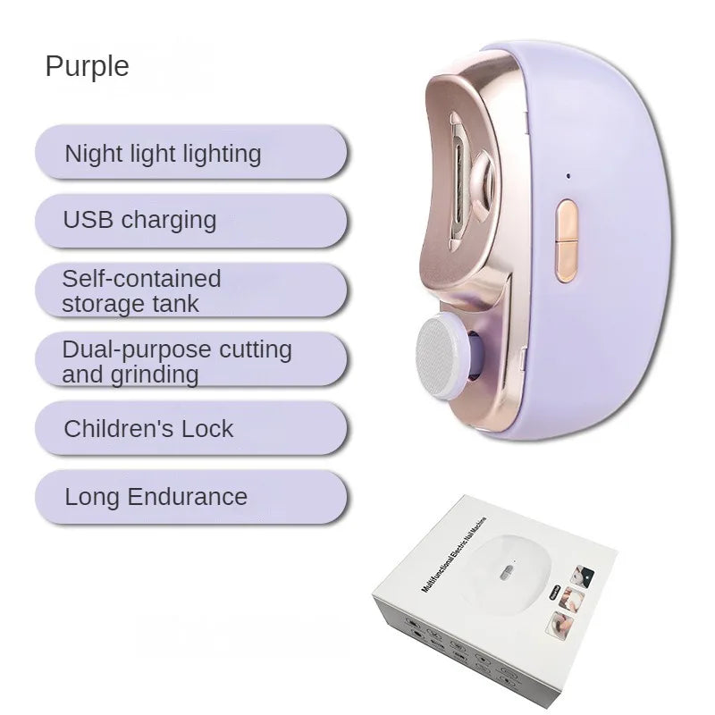Electric Nail Clipper Grinding and Polishing 2 in 1 Multifunctional Portable Automatic Nail Grinder Electric Manicure Tool Leedoar