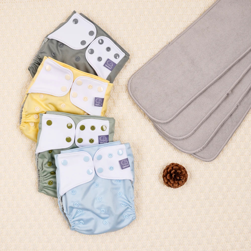 Elinfant waterproof baby cloth diaper with 4 absorbents mesh cloth inner os for 3-15kg washable eco-friendly pocket cloth nappy Leedoar