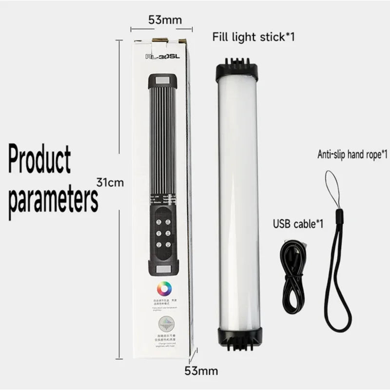 FB RGB photographic lighting mini handheld LED light stick tube stick lamp for video vlog long endurance Leedoar