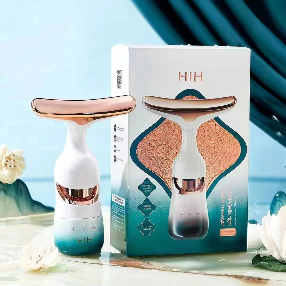 Face Slimmer EMS Beauty Instrument Skin 3 In 1 Facial Lifting Device Neck Eye Massage Tightening Wrinkle Anti Aging Massager New Leedoar
