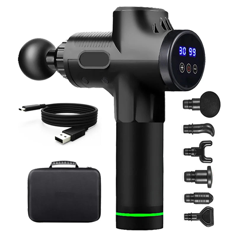 Fascial Massage Gun Electric Percussion Pistol Massager For Body Neck Back Deep Tissue Muscle RelaxationFitness Leedoar