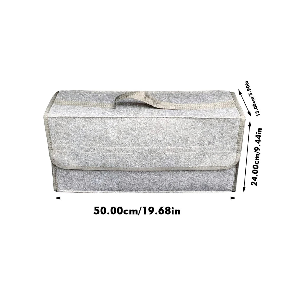 Felt Big Anti Slip Compartment Boot Storage Organizer Tool Car Storage Bag Car Trunk Organizer Soft Felt Storage Box Accessories Leedoar