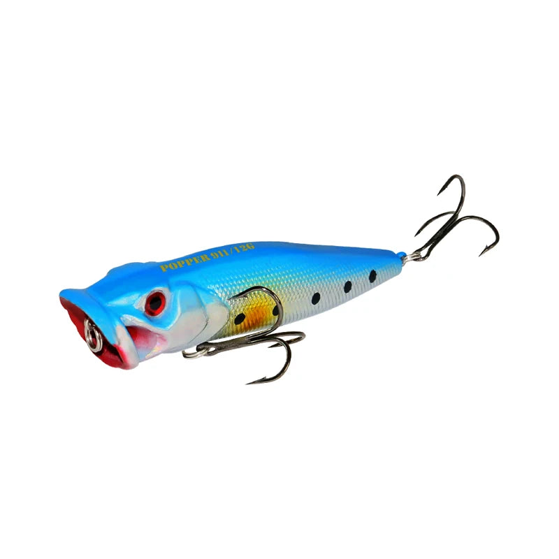 Fishing Lure 12.5g 93mm Floating Popper Artificial Wobbler Hard Bait with Hook for Pike Perch Winter Swimbait Trolling Crankbait Leedoar