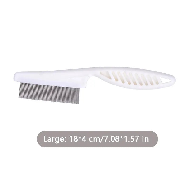 Flea Comb Dog Cat Hair Removal Brush Stainless Steel Dense Teeth Inline Comb Portable Pet Universal Grooming Cleaning Supplies Leedoar