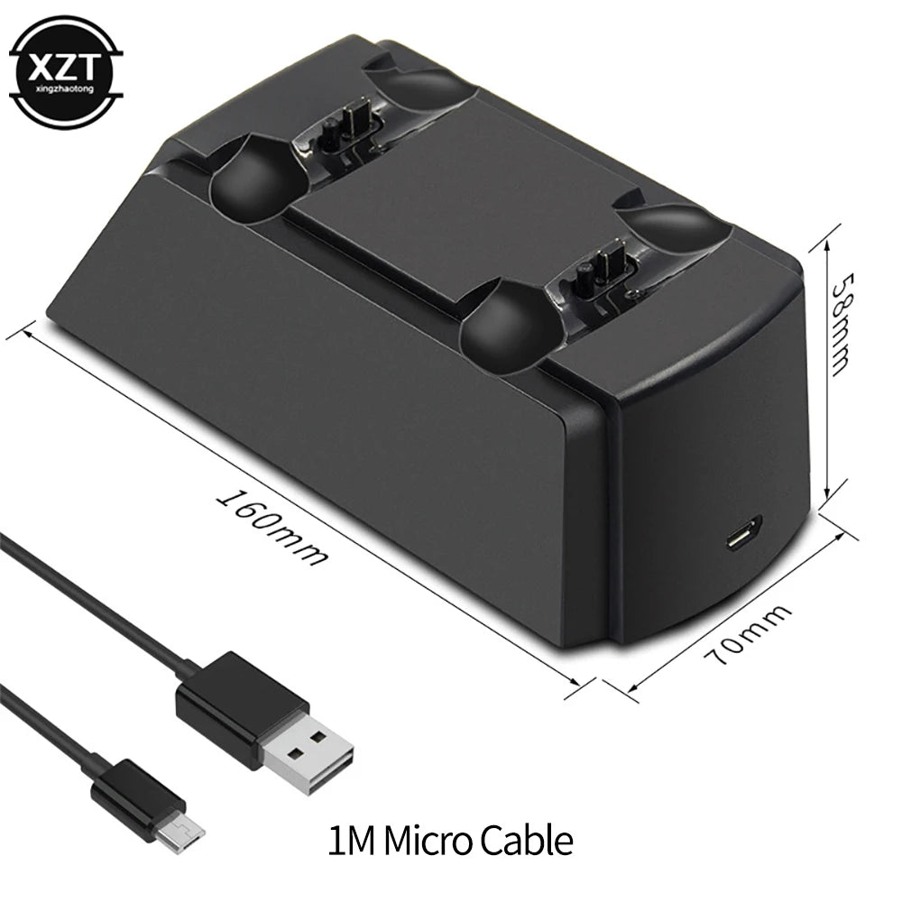For PS4 Controller Dual Fast Charger USB Charging Station LED Indicator Dock Station for Sony Playstation4/PS4/PS4 Slim/PS4 Pro Leedoar