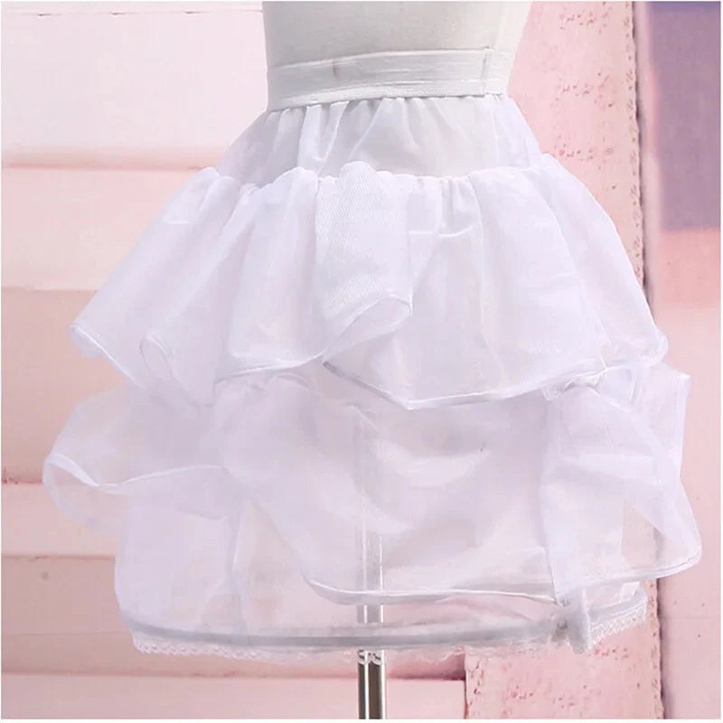 Girl's Princess Lolita gauze Dress Embroidered Flower Pearl Strap Fluffy Dress Carnival Birthday Party Performance Clothing Leedoar