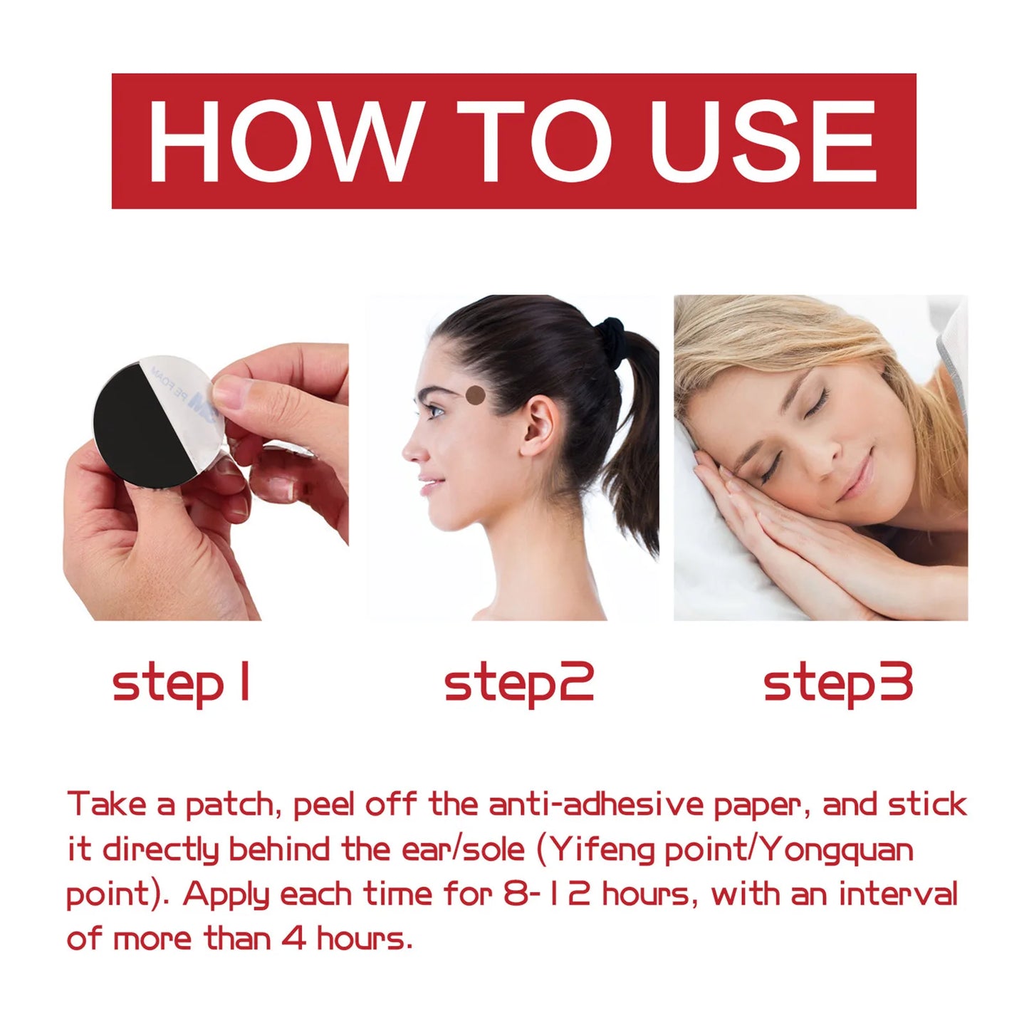 Headache Relief Plaster Improve Migraine Mental Anxiety Insomnia Relieve Stress Nerve Relax Dizziness Relief Head Care Patches Leedoar