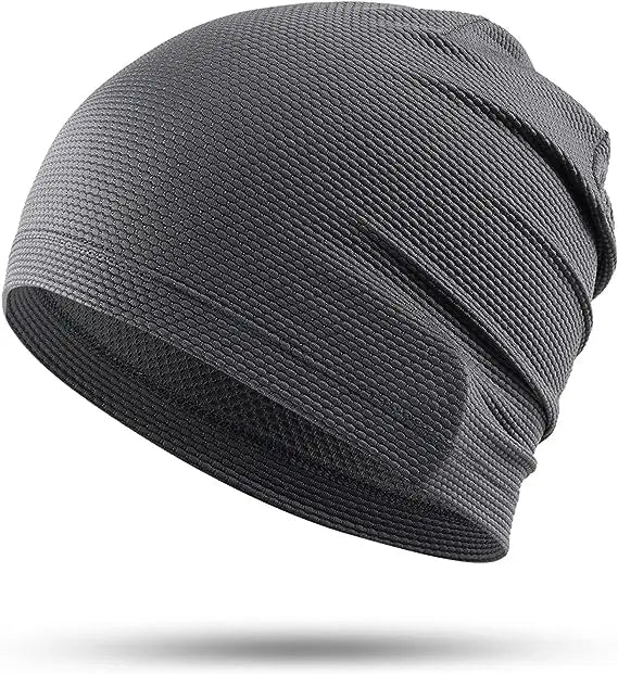 High Quality Dark Grey Headwear Bandana Cycling Sports Cold Cap Running Absorbent Breathable Hat Cycling Stacked Cap Thin Summer Leedoar