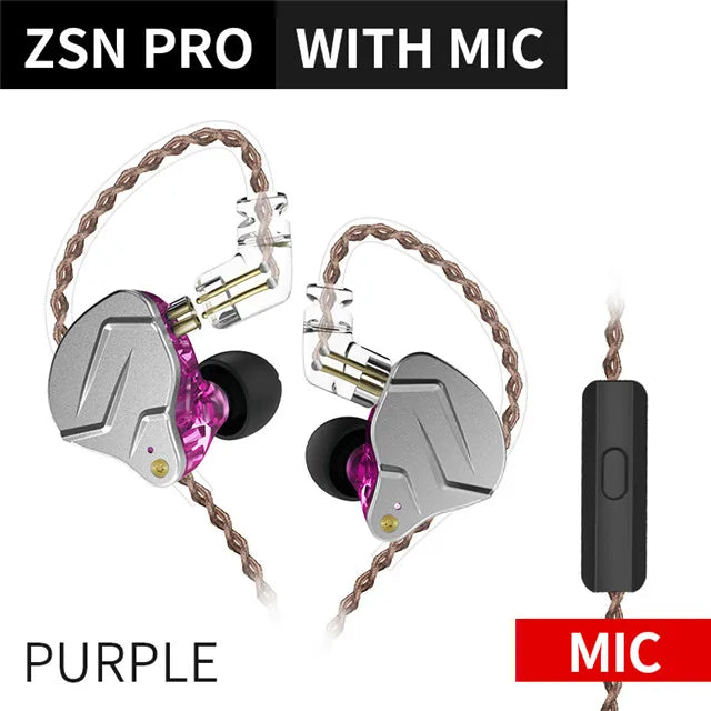 KZ ZSN PRO 1BA+1DD Hybrid technology HIFI Metal In Ear Earphones Bass Earbud Sport Noise Cancelling Headset ZSX ZSN PRO X ZSTX Leedoar