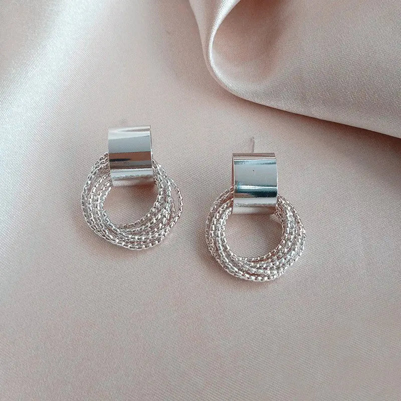Korean Version Solid Color Earrings Jewellery Women Summer Wedding Bride Alloy Women'S Earrings Accessories Leedoar