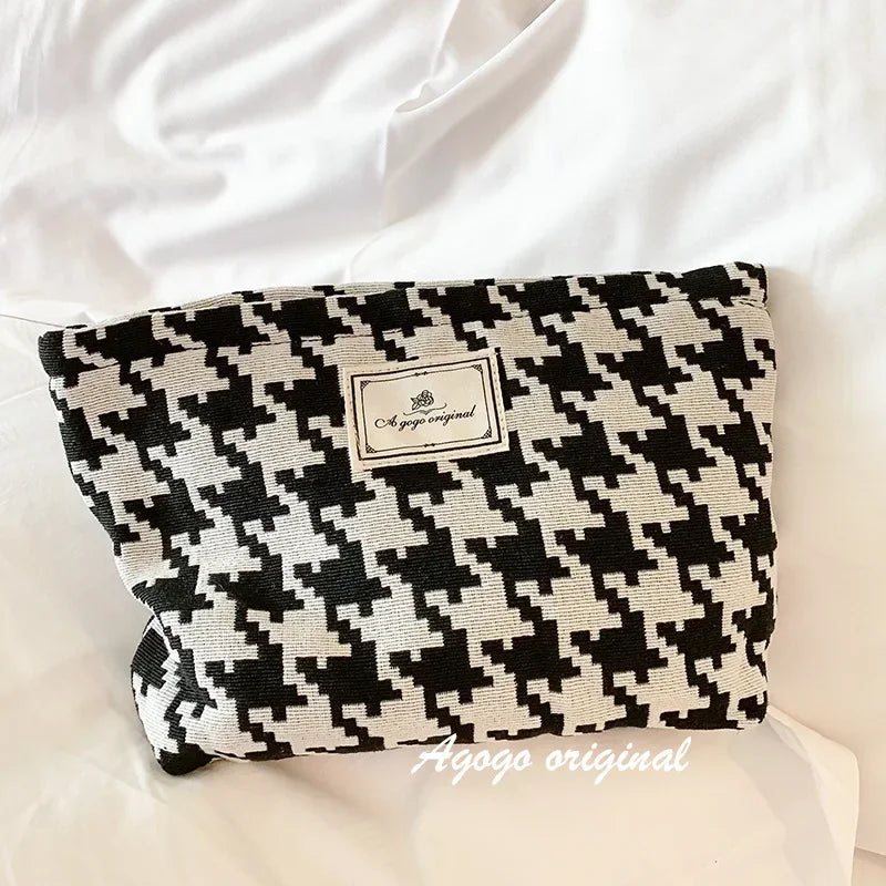 Large Women Leopard Cosmetic Bag Canvas Zipper Thickening Phone Make Up Bag Travel Washing Makeup Organizer Beauty Case Leedoar